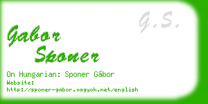 gabor sponer business card